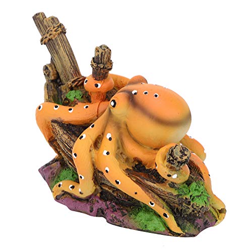 HEEPDD Pieuvre en résine d'aquarium en résine, Pieuvre en résine d'aquarium d'ornement de Paysage, réservoir de Poissons d'aquarium de Maison de Jardin