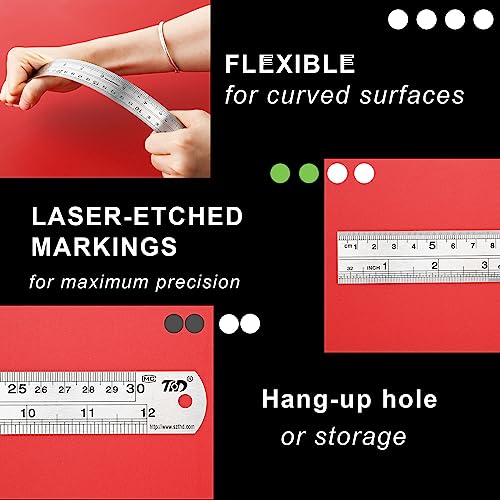 Bewudy Righello da 15/30 cm, righello da 15/30 cm