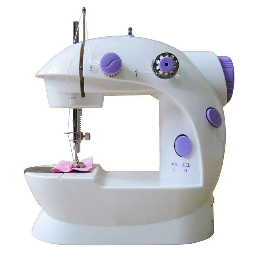 Máquina De Coser Doméstica Máquina De Coser Eléctrica Mini Máquina De Coser Doméstica con Lámpara Máquinas De Coser (Color : Pink, Size : 20X19X10cm) (Purple 20X19X10cm)