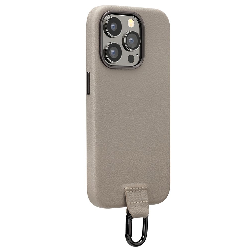 iPhone 15 Pro用 PUレザーケース [グレー]
