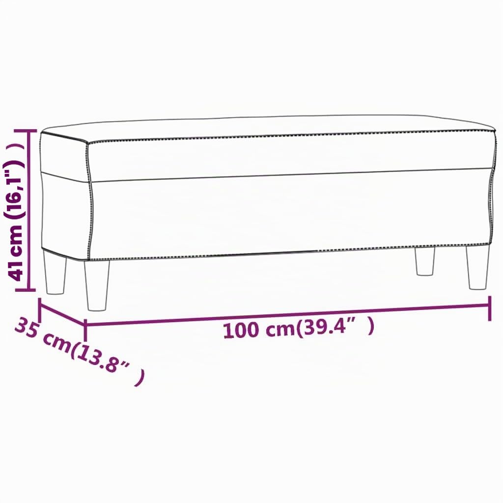 Banc Vert foncé 100x35x41 cm Velours