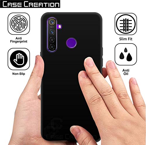 Image of Case Creation Compatible with Realme 7 Pro 2021 Back case, Realme 7 Pro Slim Flexible Smart Look case with 360 Camera All Angle Protection (Pure Black)
