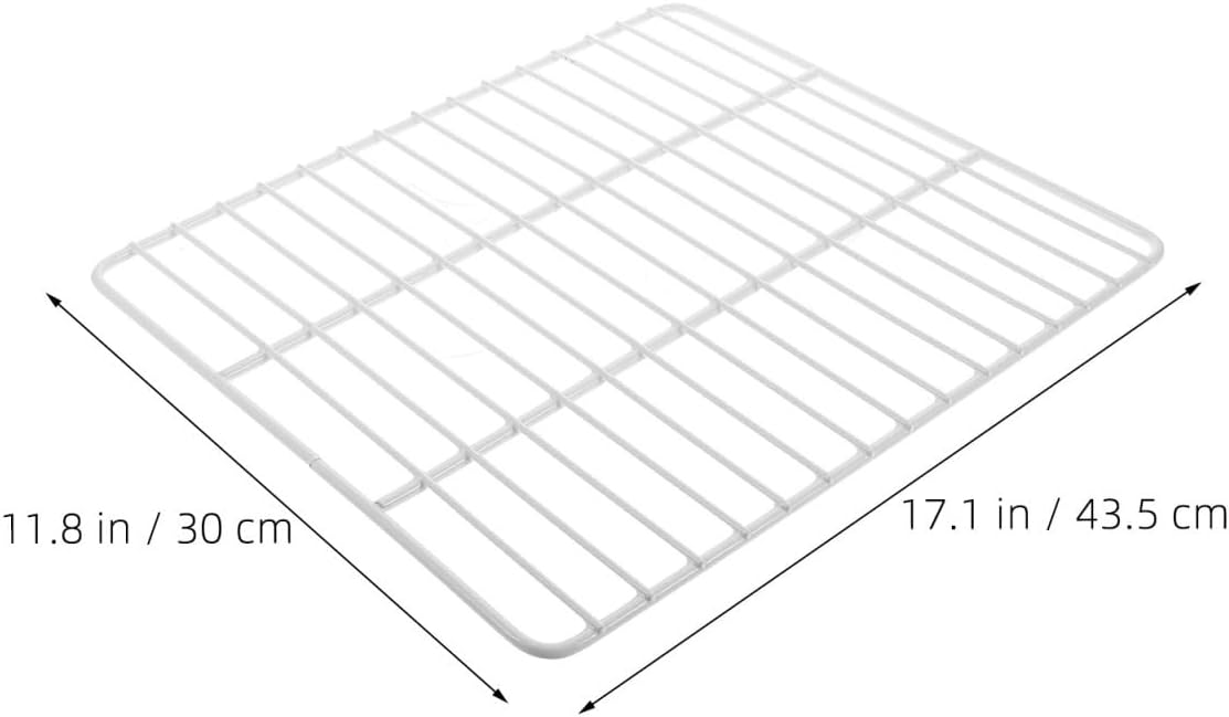 PRETYZOOM Commercial Freezer Shelf Divider 17x12 Inch White Iron Wire Grid Organizer Open Mesh Structure for Refrigerator and Cabinet Storage Shelf Rack, for Household Pantry Space