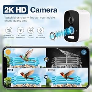 Bird Feeder with Camera, 2K HD AI Identify Bird Species & 64G SD Card, Smart Bird House with Cam, Solar Bird Feeder Camera, Bird Watching Camera, Auto Capture Bird Videos, Gifts for Bird Lovers Bird Feeder with Camera 2K HD AI Identify Bird Species 64G SD Card Smart Bird House with Cam Solar Bird Feeder Camera Bird Watching Camera Auto Capture Bird Videos Gifts for Bird Lovers