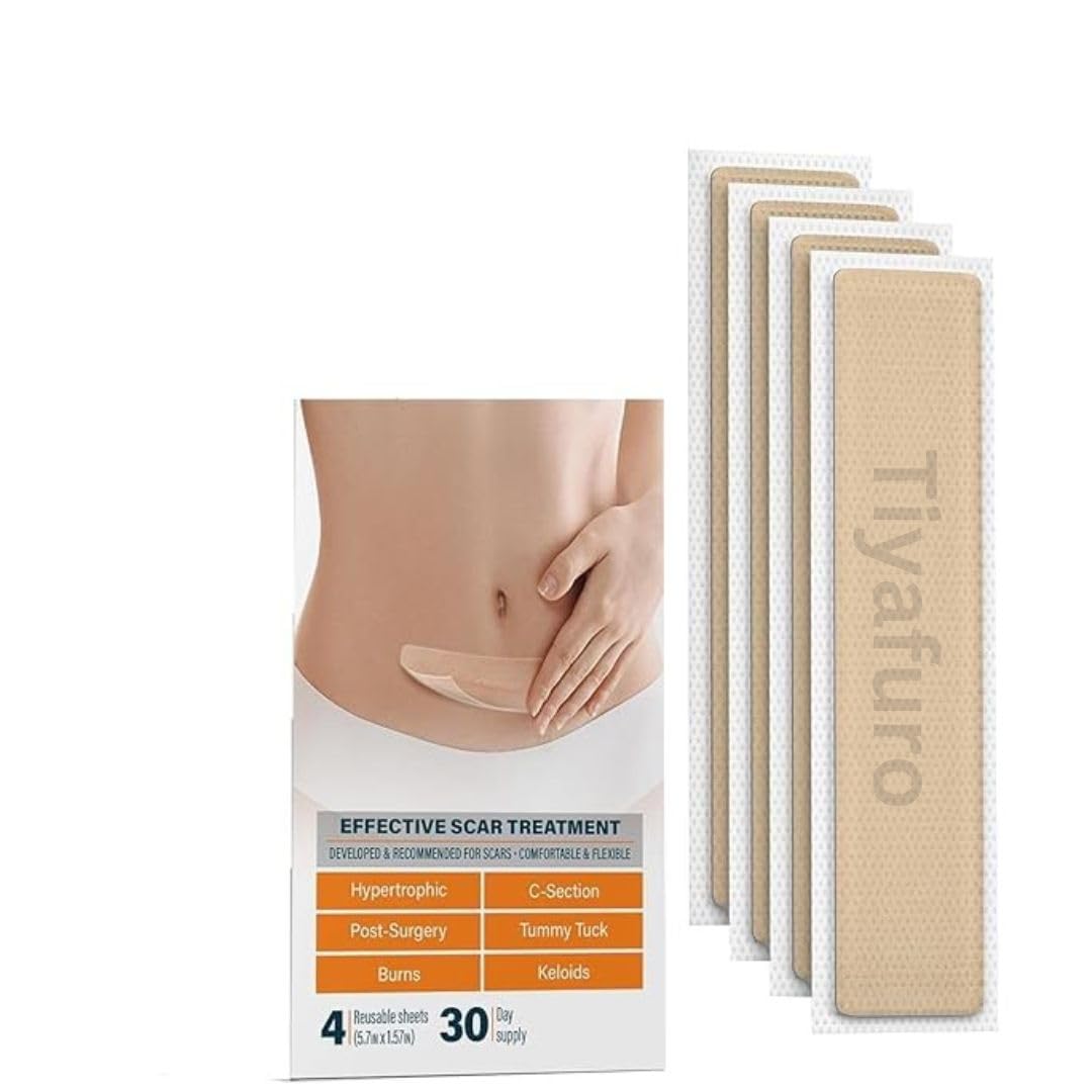 tiyafuro Silicone Scar Removal Sheets - Keloid, C Section, Post Surgery & Acne Scars Treatment-2 Month Supply - Silicon Soft Long Strips & Sheets 5.7" x 1.57" - Healing Alternative to Gel, Tape etc (B0D9NZDCL9) Amazon Price History, Amazon Price Tracker