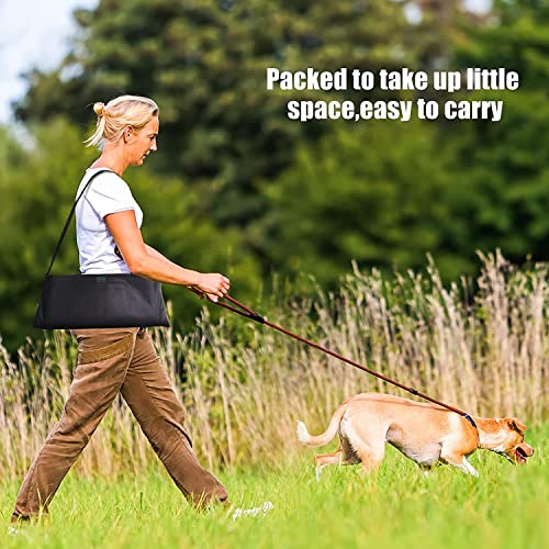 Bibykivn Hundedecke,Faltbare Haustierdecke,wasserdichte Hundematte für draußen,100 x 70 cm,mit Tragetasche für Hunde,Reisedecke für Hunde Katzen,Haustiere Picknickdecke(Schwarz - Flaumig)