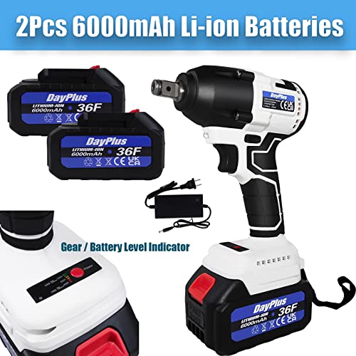 Akku-Schlagschrauber Akkuschrauber bürstenlosem Motor, 2x 6.0Ah Akkus, 4 Stück Steckschlüssel, 12 Bohrer, 420N.m… – Bild 5