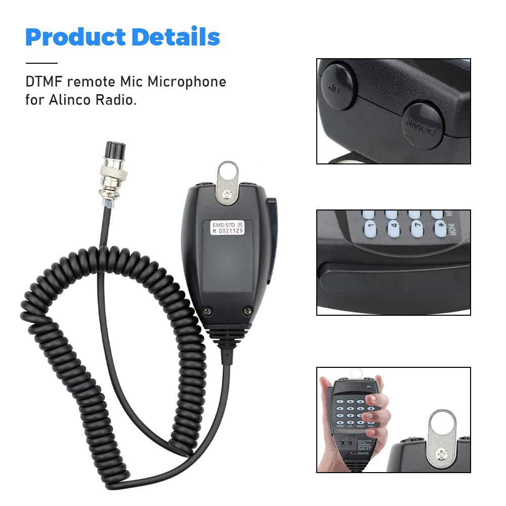 Amazon.com: Vineyuan EMS-57 DTMF Mic 8-Pin Backlit for Alinco DR