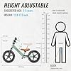 SEREED Toddler Balance Bike 2 Year Old, No Pedal Kids Bicycle Toys for 2-5 Years Old, Tool-Free Adjustment, Customize Plate with Stickers, Gift for 2-3 Boys Girls (Mint Green) #2