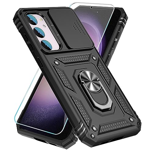 Coque de téléphone pour Galaxy S23 antichoc avec béquille et film écran