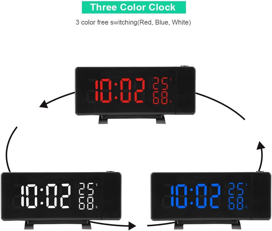 Zerone TS-5210 displaying time in red, blue, and white colors