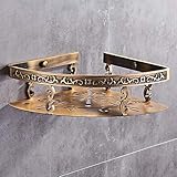 Shower Caddy,Bathroom Shower Shelf Organiser, Bathroom Shower Caddies Wall Mounted Antique Bronze Aluminum Carved Bathroom Shelf Soap Holder Bathroom Bathtub Shower Shelf Bathroom Shampoo Holder