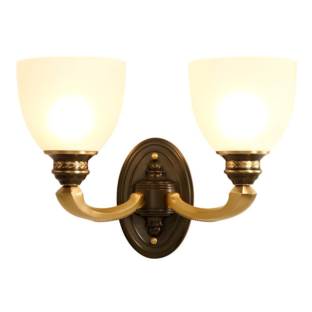 HPTHLY Wall Mounted Light Simplicity Wall Sconce Wall Lamp, Wall Lantern Wall Light Glass Lantern Brass E27 Edison Room Art Decor Fixtures Lighting Luminair(2Lights)
