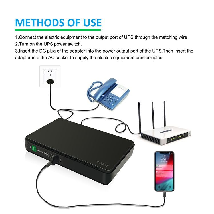 Batería Externa portátil de 8800 mAh y Mini PoE 432P SAI Sistema de alimentación ininterrumpida Inteligente 432P Blanco
