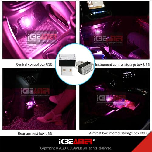 image for ICBEAMER 1 pc Pink Purple Universal USB Interface Plug-in Miniature Ni
