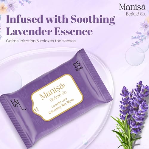 Image of Co. Lavender Luxe Refreshing Wet Wipes | Alcohol-Free, Paraben-Free, Vegan & Cruelty-Free | Soothing & Hydrating Facial Wipes | 250 Wipes (Pack of 10)