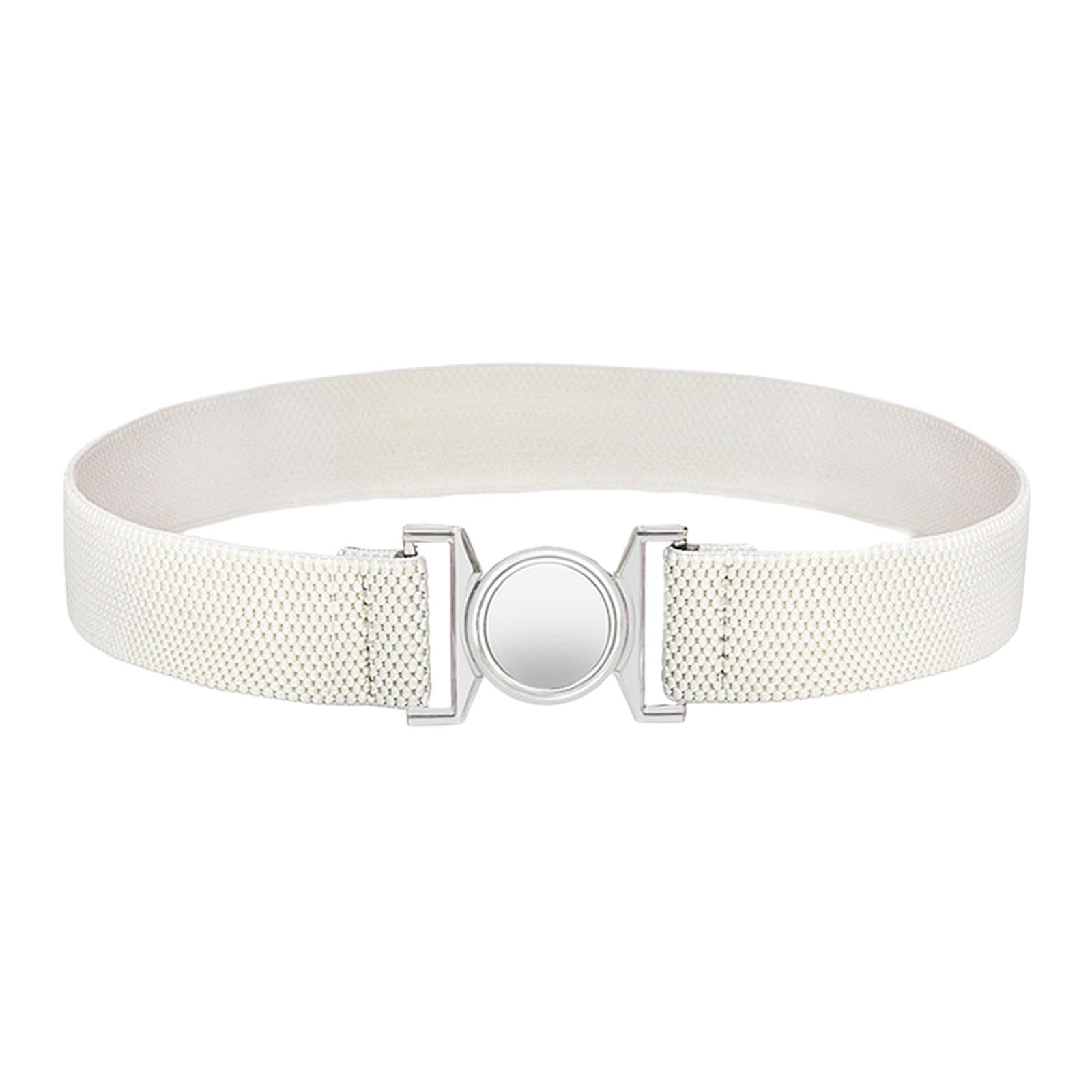 Women Elastic Waist Belt Clothing Decor Waistband for Shopping Travel Street White-image-38