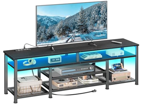 With Power Outlets And Led Lights, 63 Inch Entertainment Cen