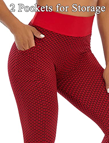 JGS1996 Scrunch Butt Lifting Leggings with Pockets for Women High Waisted Peach Lift Leggings Workout Yoga Pants