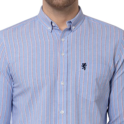 Image of Red Tape Men Sky Blue Striped Shirt