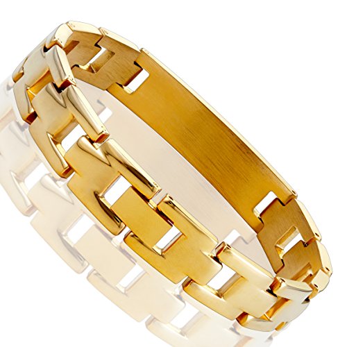 Urban Jewelry Lords Prayer Cross - 316L Stainless Steel Link Bangle Bracelet for Men3