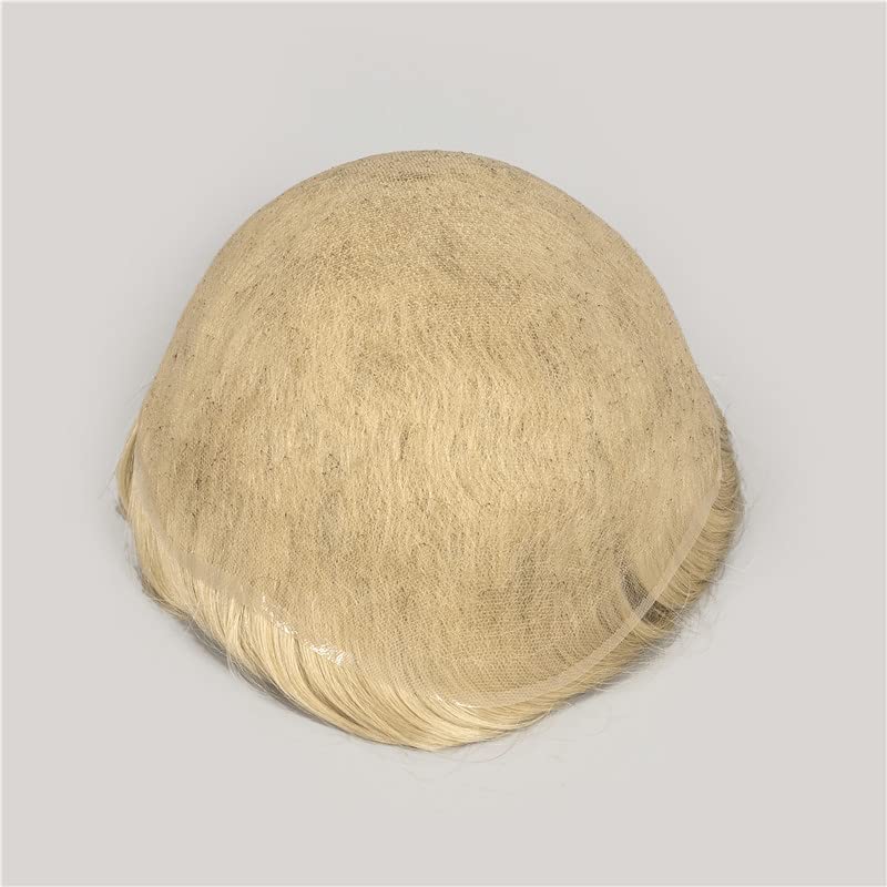 Miniatura 3 de LLWear toupee - Peluca de cabello humano para hombre, 8 x 10 pulgadas, gorra de encaje francés completo, sistema de reemplazo de pelucas para