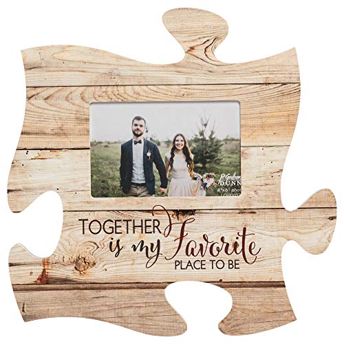 P. Graham Dunn Together is My Favorite Place Natural Brown 12 x 12 Wood Puzzle Piece Wall Frame