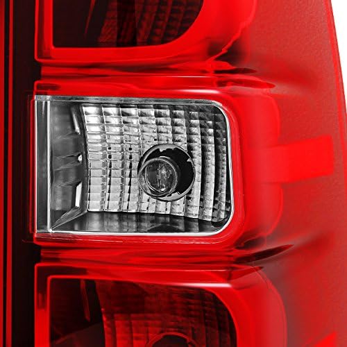 AKKON - For Chevy Avalanche Pickup Red Clear Tail Lights Brake Lamps Driver Left + Passenger Right Replacement