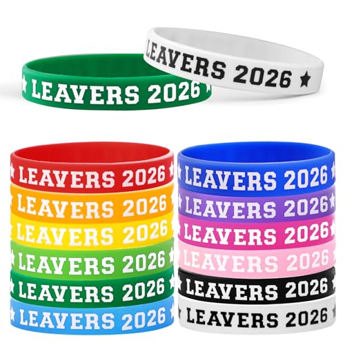 24pcs Class of 2026 Wristbands Leavers 2026 Silicone Bracelets Year 6 Leavers Gifts End of Primary School 12 Colours 20.2 cm