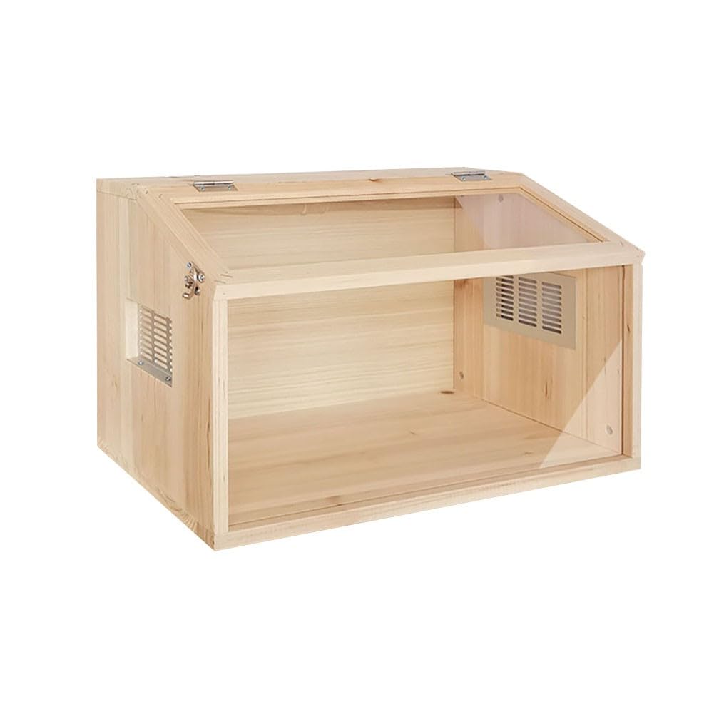 Wooden Hamster Cages With Clear View Clean Acrylic Guinea Pigs Cage Openable Top with Acrylic Sheets Chewproof Ventilator (50x30x30cm)