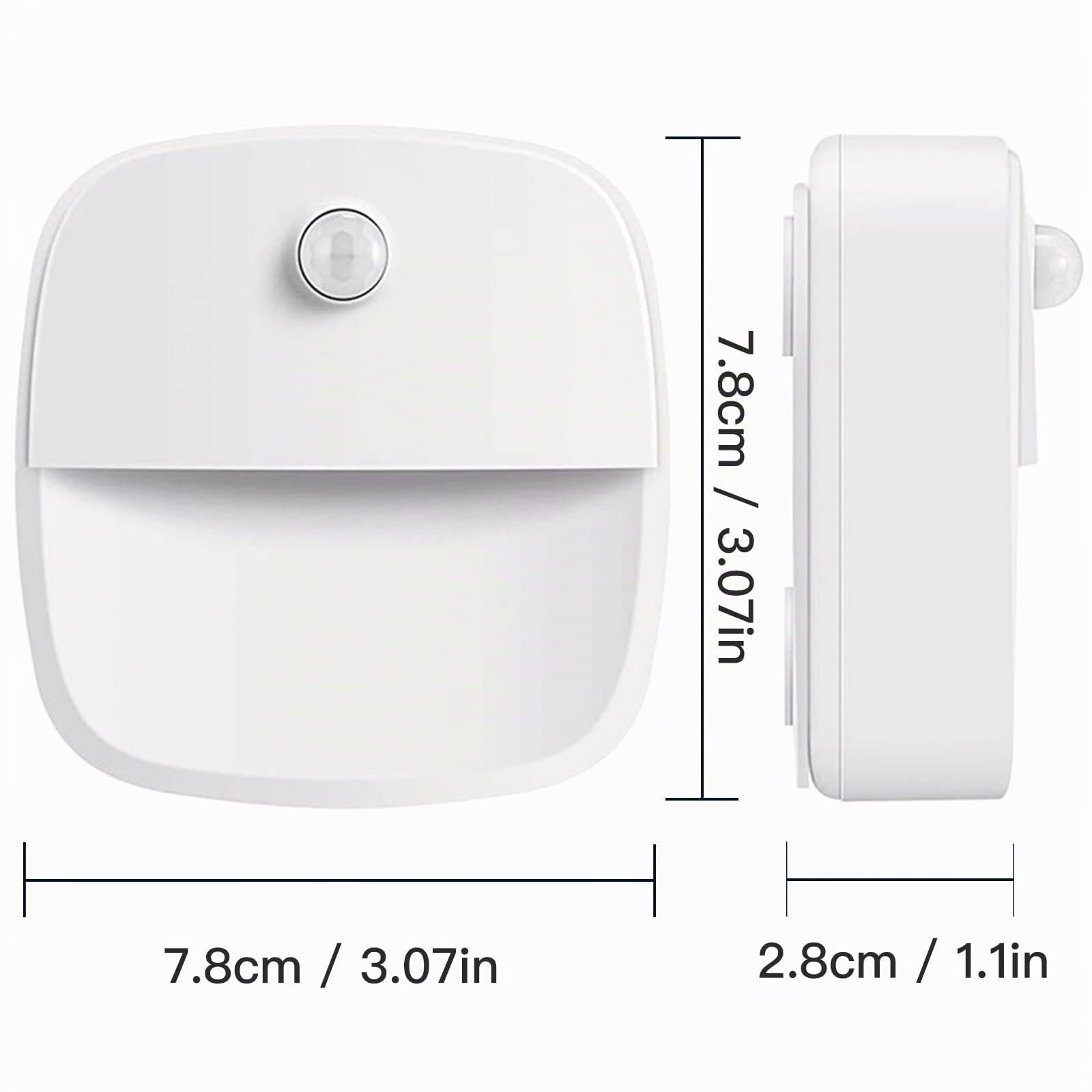 XVZ Lampe Détecteur de Mouvement Interieur, Lot de 6 Veilleuse LED Pile, Veilleuse d'escalier Automatiquel Pour Couloir, Chambre, Cuisine, Placard - Blanc Chaud