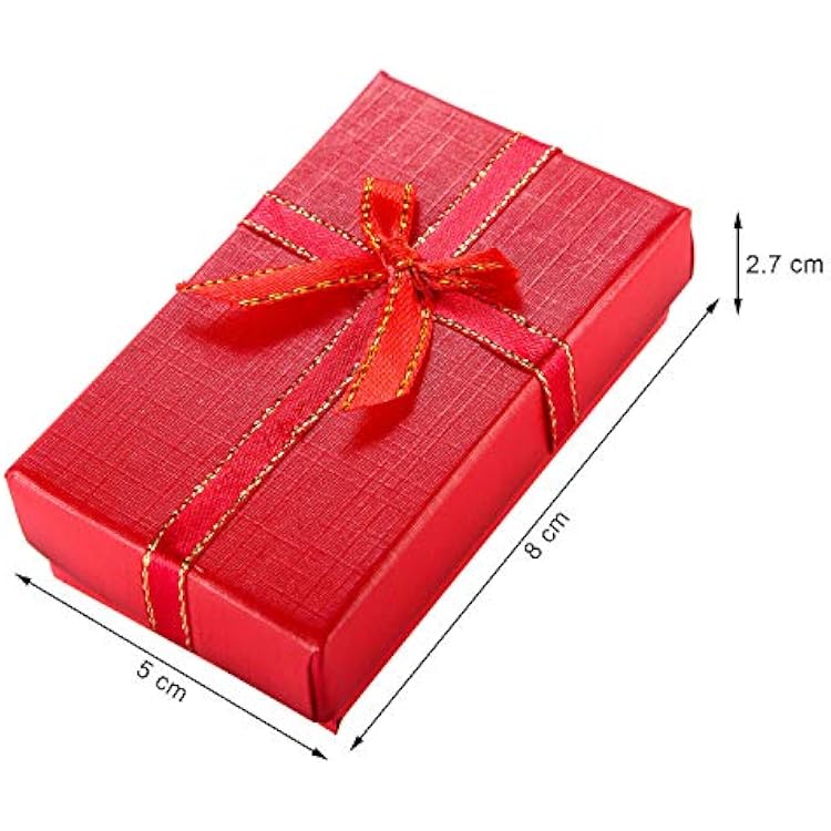Pangda 12 Pieces Cardboard Ring Gift Box Jewelry Boxes Package Case for Necklace Earring Gift, Random Color