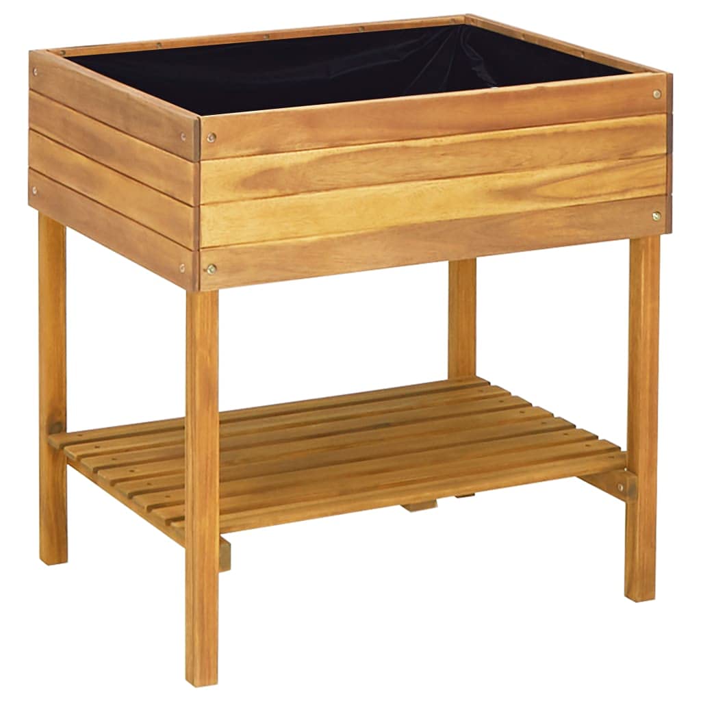Jardinière surélevée acacia pour embellir votre balcon et terrasse fleurie