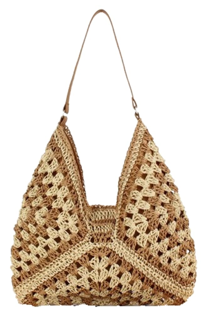 Straw Beach Bag Vintage Hobo Bags Shoulder Bag Women Everything Tote Bag Summer Beach Bag Holiday Work Travel 2024