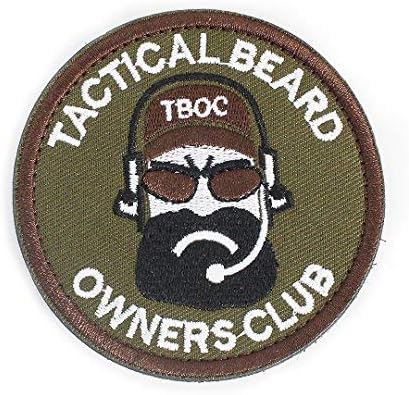 Tactical Military Morale Patch - Voted Best Quality Patches Perfect for Hats, Jackets, Backpacks, and More (Tactical Beard (Brown))