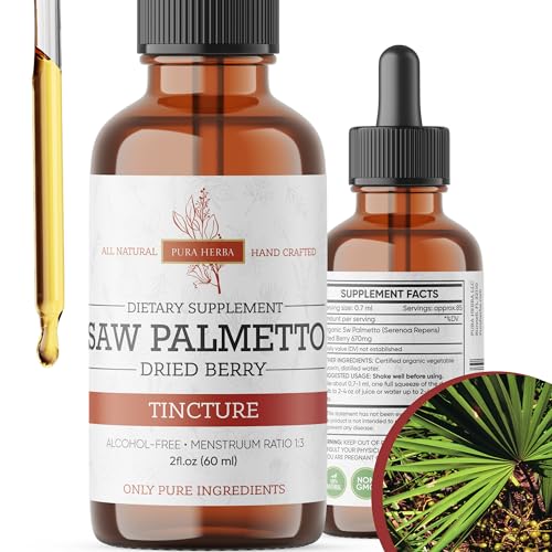 Pura Herba Saw Palmetto Tincture | Premium Alcohol-Free Herbal Extract from Saw Palmetto Berries | Liquid Botanical Supplement | Traditional Herbal Formula | Made in USA - 2 oz (60 ml)