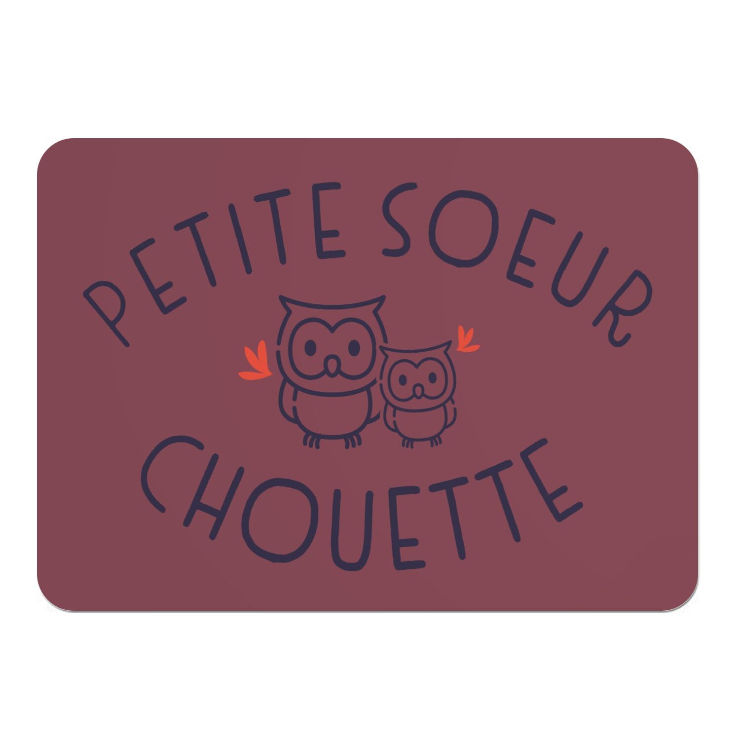 Sets de table napperons rouge liège souple grand format 39,5 x 28,5 cm motif chouette
