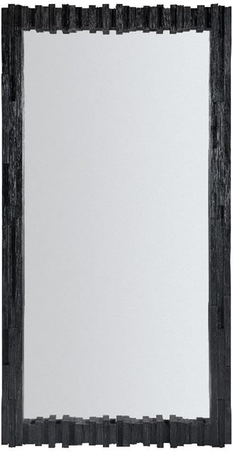 BOWERY HILLModern/Contemporary Pine Floor Mirror in Black