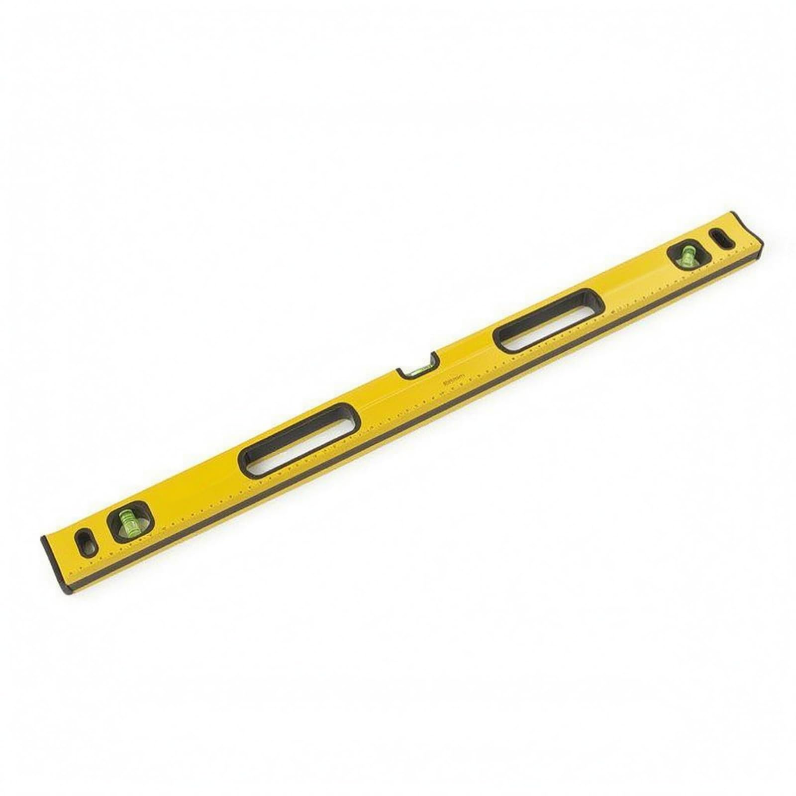 Yellow Level Ruler Black End Caps Bubble Level Printed Scale Long Straight, 80CM-image-46