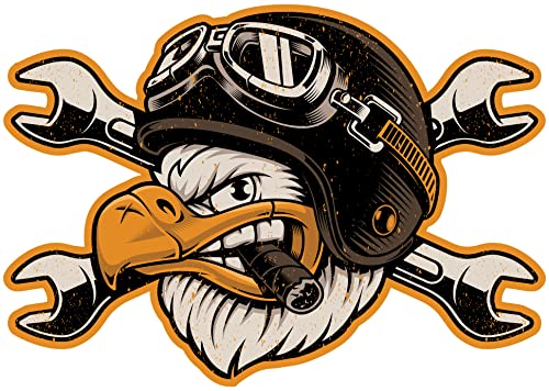 Samunshi Vintage Adler Aufkleber Autoaufkleber für Motorrad Fahrrad Roller oder Auto Sticker Chopper Hot Rod Bopper Enduro Motocross Rockabilly Vintage Retro (10x7cm Vintage Adler)