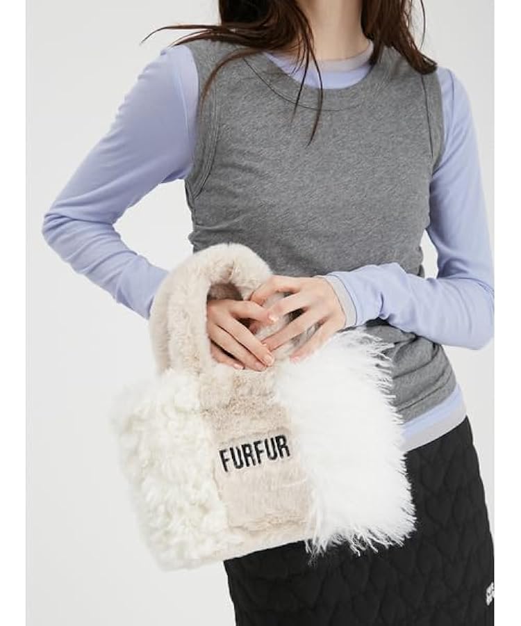 いちごFURFUR エコファーコート ベージュ系 パッチワーク オフィシャルサイト限定カラー】パッチワークエコファーミドル