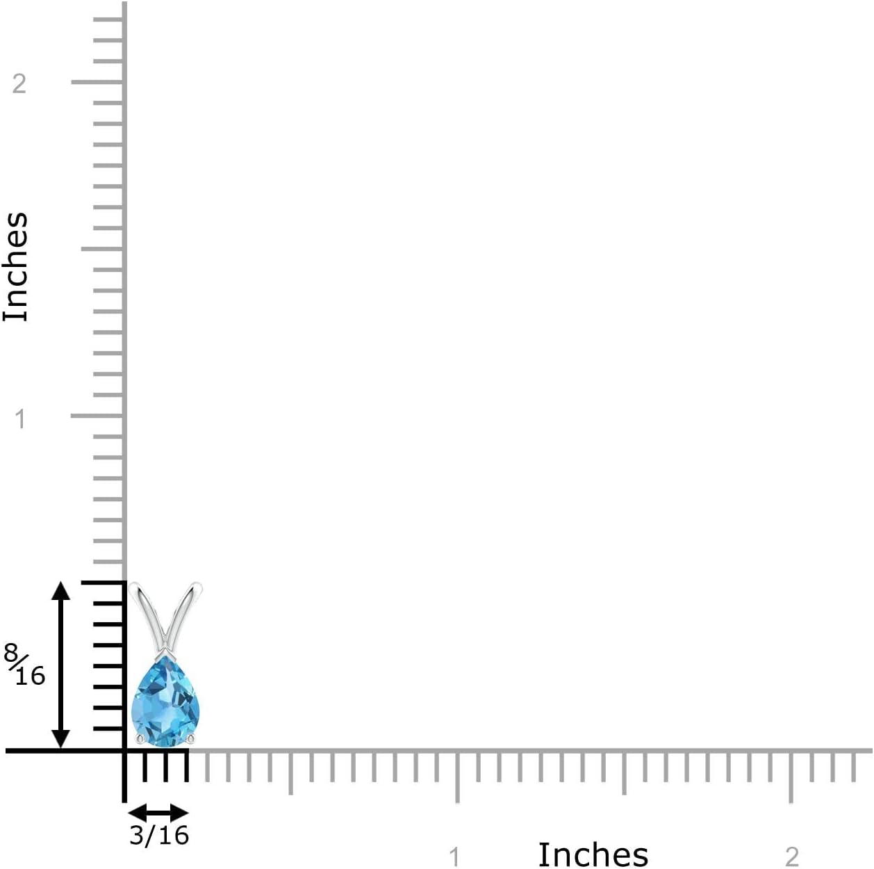 Angara Natural Swiss Blue Topaz Solitaire Pendant for Women | 0.8 ct Pear Shape Blue Topaz Solitaire Pendant Necklace in Sterling Silver | December Birthday, Gemstone Jewelry Gift | AA | 7x5mm - Image 3