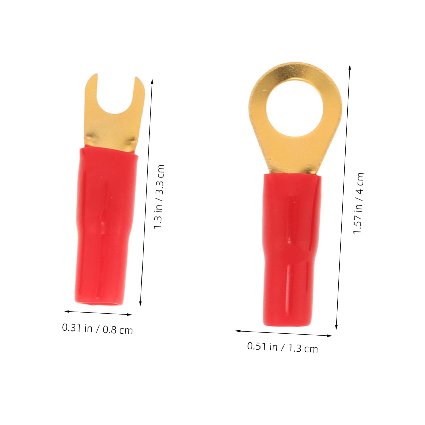 STOBAZA 20pcs Insulated Terminals Ring Fork Connectors for Car Audio High Conductivity Brass Heat Shrink Wire Connectors