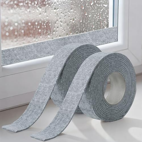 26Feet Window Condensation Prevention Moisture Absorber Anti Condensation Humidity Control Strip Glass Water Absorbent Self Adhesive Sticker Reusable Moisture Absorbing Felt