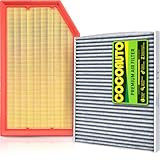 COCOAUTO Engine & Cabin Air Filter Kit for Jeep Wrangler 2.0L 3.6L (2018-2025), Gladiator
