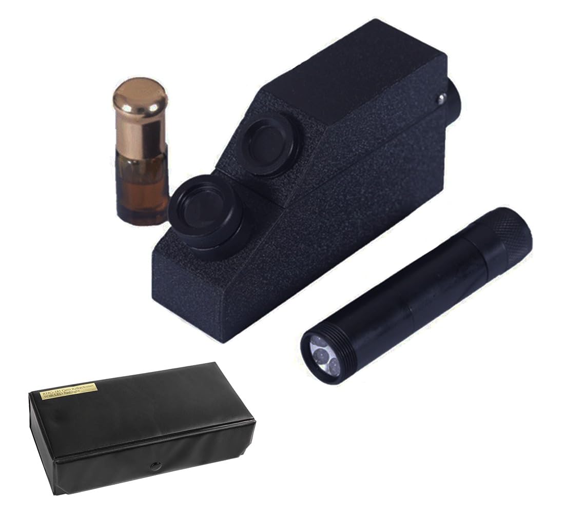 Jewelry Refractometer, Portable Gem Tester, Professional Gemstone Tester, Gem Refractometer, Measures Refractive Index 1.30-1.81, Flashlight Included, Easy to Use