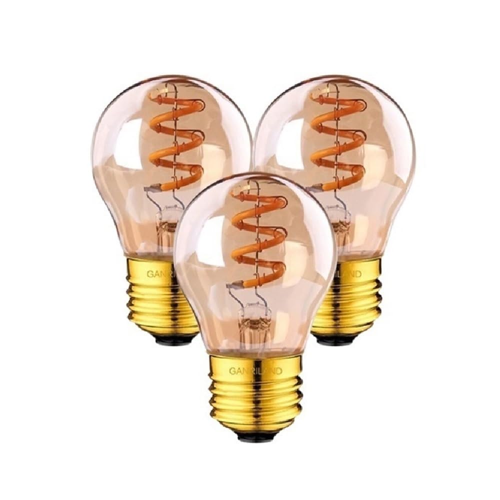 fengyan Casa bombillas, Paquete de 20, bombilla LED de filamento suave flexible AC220V E27 3W G45 amarillo cálido 2200K Edison lámpara decorativa fuente de luz Familiar Lámpara