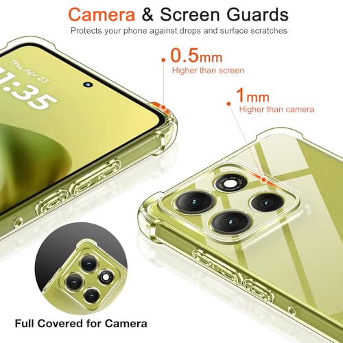 Image of Lustree Back Cover Transparent Case Compatible with Motorola G86 Power 5G | Clear + TPU Case with 4 Corner Air Cushion Protection & Camera Protection | Slim& Stylus Cover