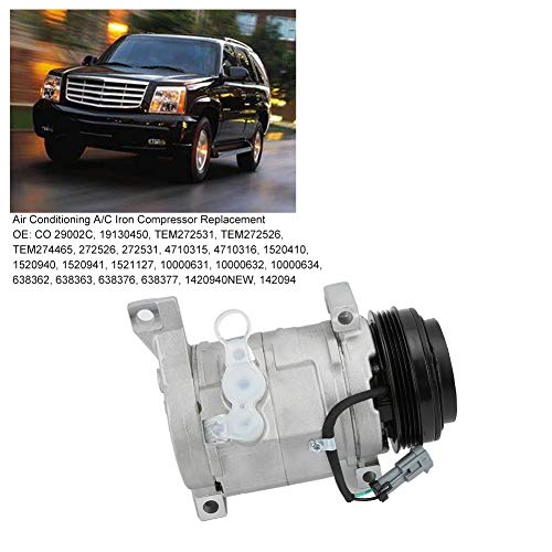 AC Compressor, Durable Air Conditioning Compressor for GMC Chevrolet Silverado Sierra 1500 2500 3500 2000-2014 Vehicle Replacement Accessories Easy to Install 638377 1420940NEW