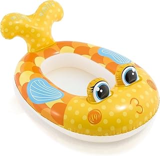 عوامه أطفال عوامه مطاطي، عوامه قابل للنفخ لحمام السباحة (لون أصفر ) على شكل سمكه مقاس 76